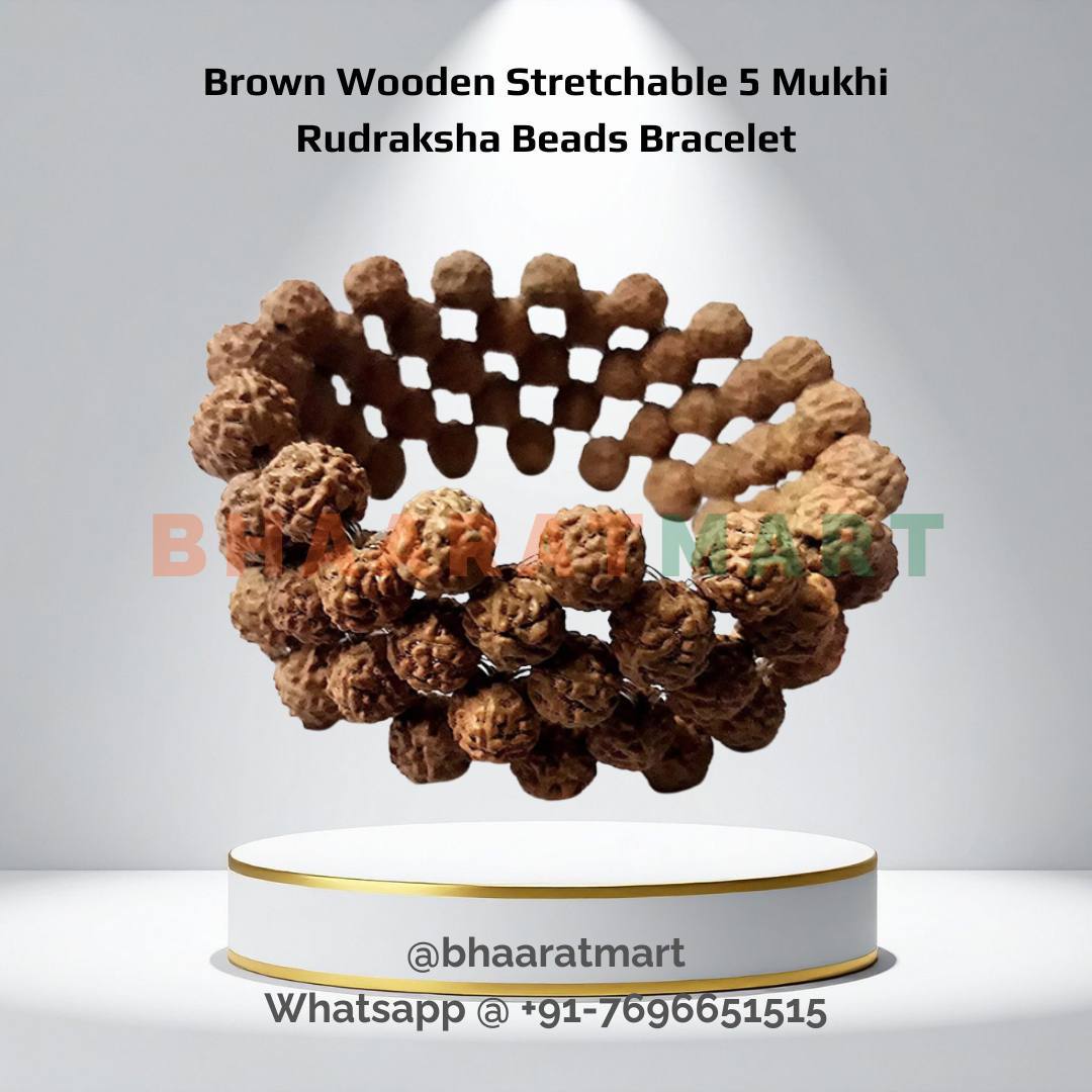 Stretchable 5 Mukhi Rudraksha Beads Bracelet